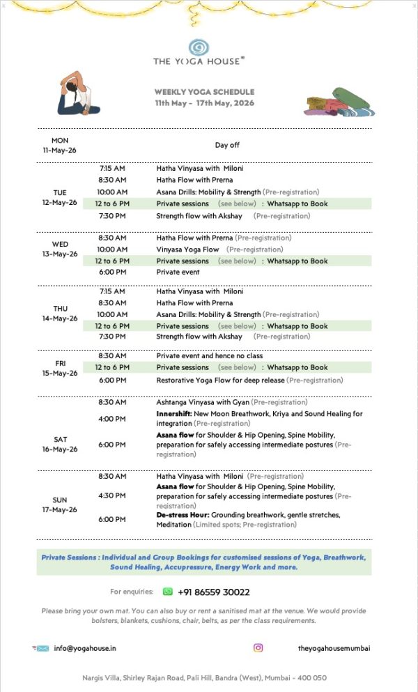 11 May schedule