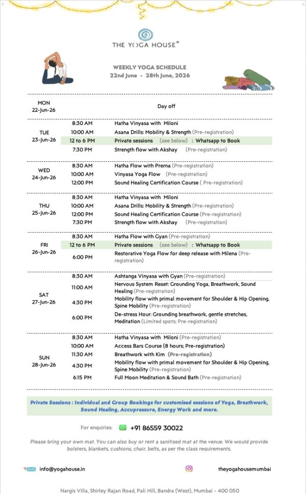 schedule 22 june